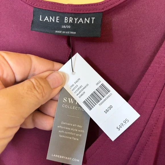 Lane Bryant Wrap Top Blouse Burgundy Wine Size 18/20 - Picture 4 of 11